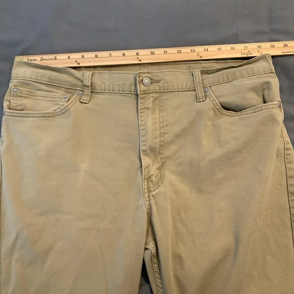 Levis 511 Jeans‎ Mens 38x30 Beige Light Wash Slim Straight Stretch Denim Pants